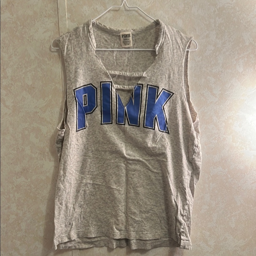 PINK Victoria's Secret Gray Sleeveless Top
